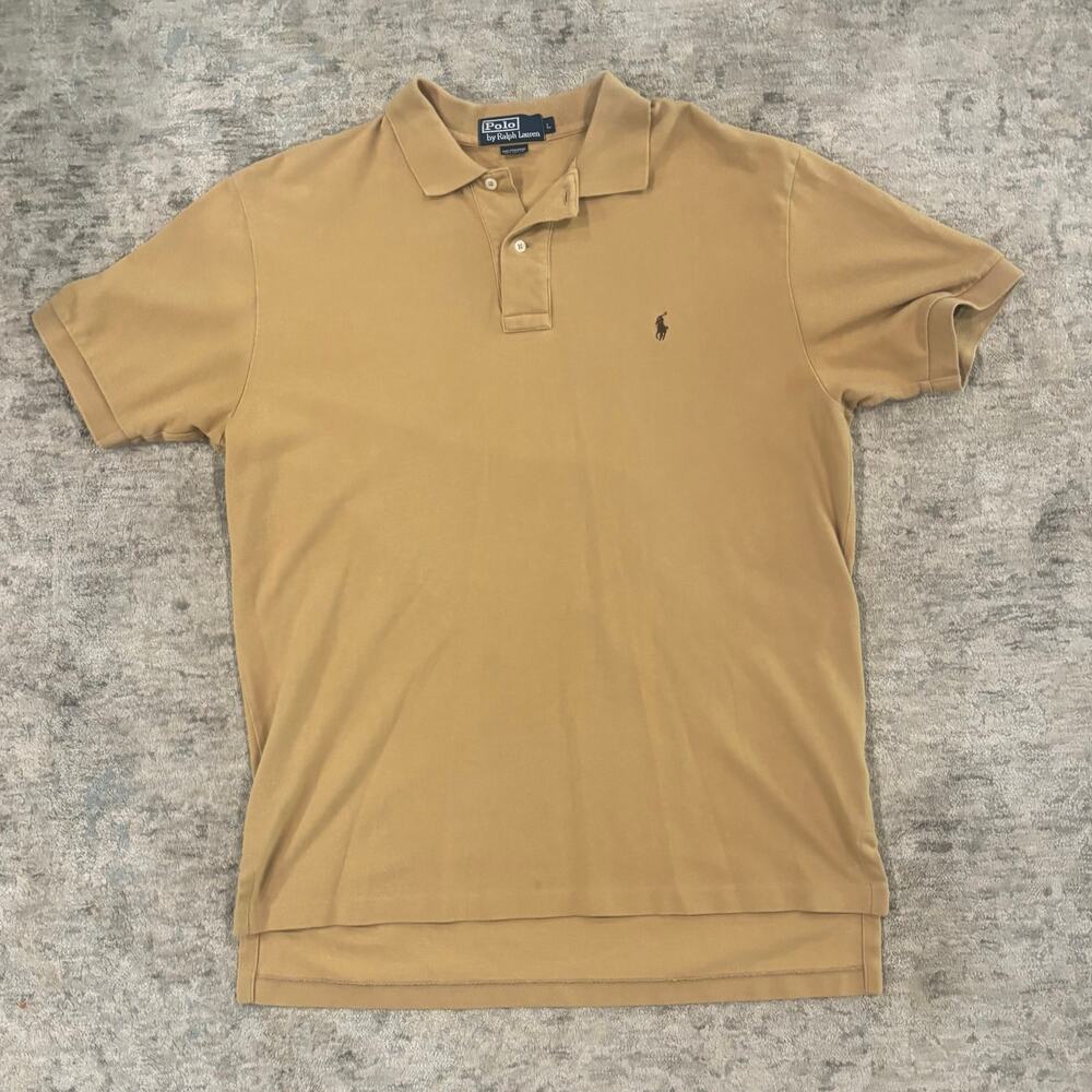 Polo Ralph Lauren Tan/Khaki Polo Shirt Men’s Large 100% Cotton